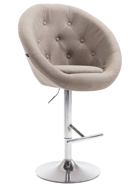 Banqueta alta London V2 tecido cromado, taupe