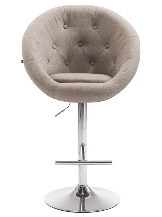 Banqueta alta London V2 tecido cromado, taupe