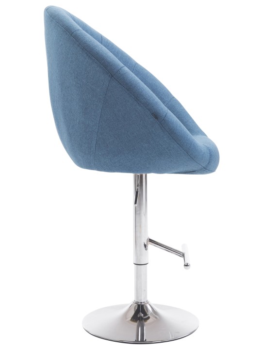 Banqueta alta London V2 tecido cromado, azul