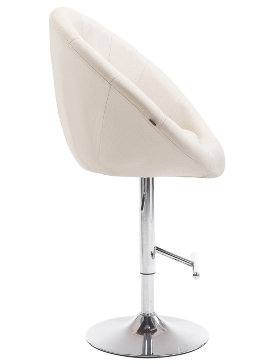 Banqueta alta London V2 tecido cromado, creme