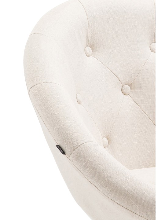 Banqueta alta London V2 tecido cromado, creme