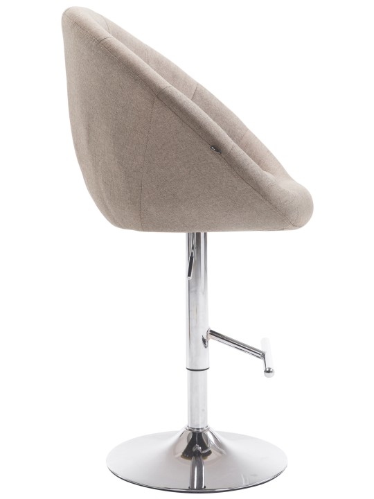 Banqueta alta London V2 tecido cromado, taupe
