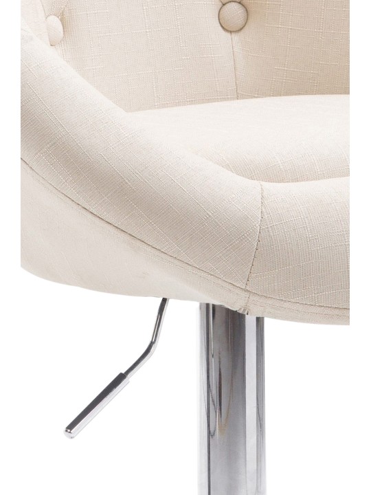 Banqueta alta London V2 tecido cromado, creme