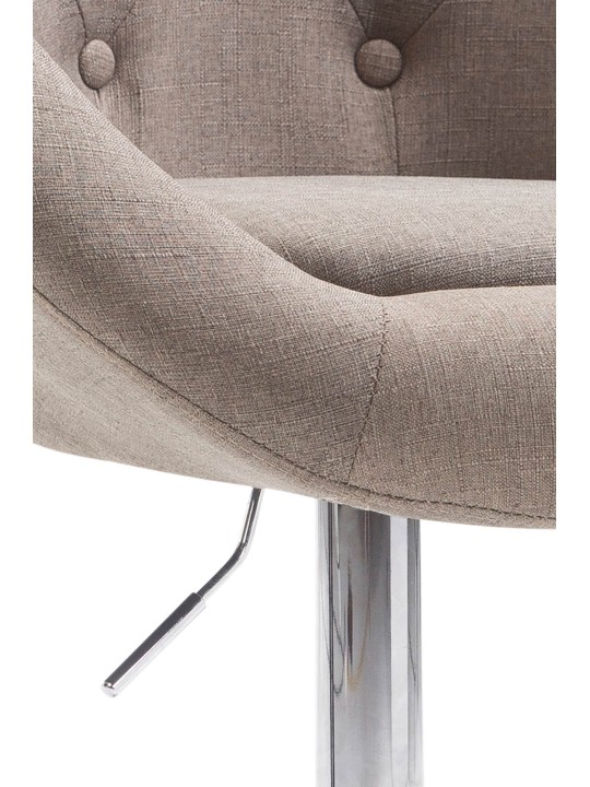 Banqueta alta London V2 tecido cromado, taupe