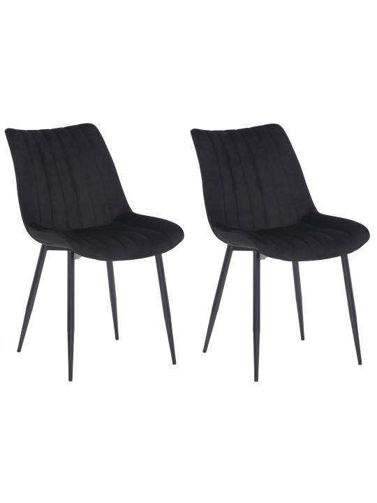Conjunto de 2 cadeiras de veludo Rahden, preto Conjunto de 2 cadeiras de veludo Rahden, preto