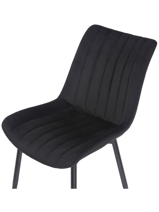 Conjunto de 2 cadeiras de veludo Rahden, preto Conjunto de 2 cadeiras de veludo Rahden, preto