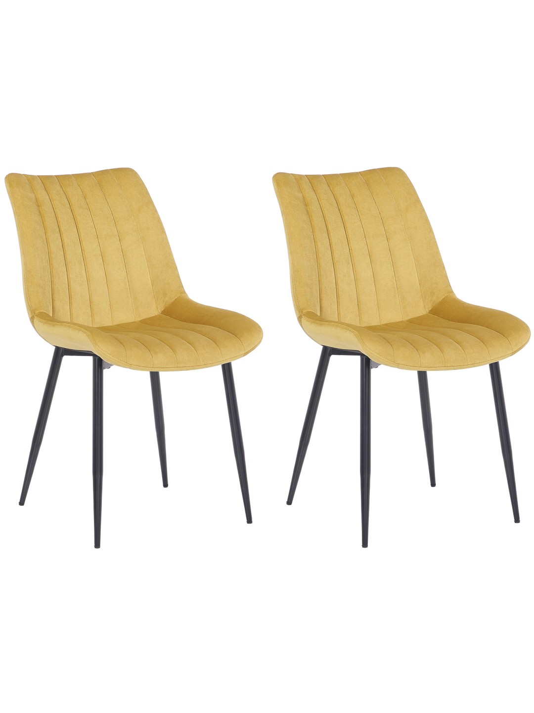 Conjunto de 2 cadeiras de veludo Rahden, amarelo