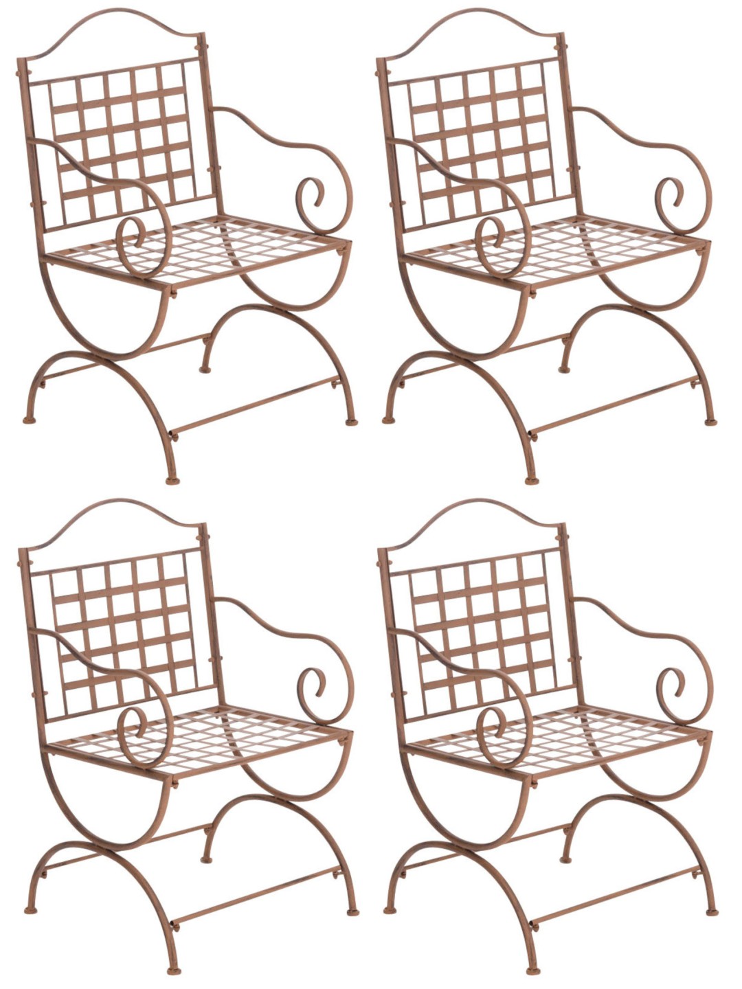 Conjunto de 4 cadeiras Lotta, castanho antigo