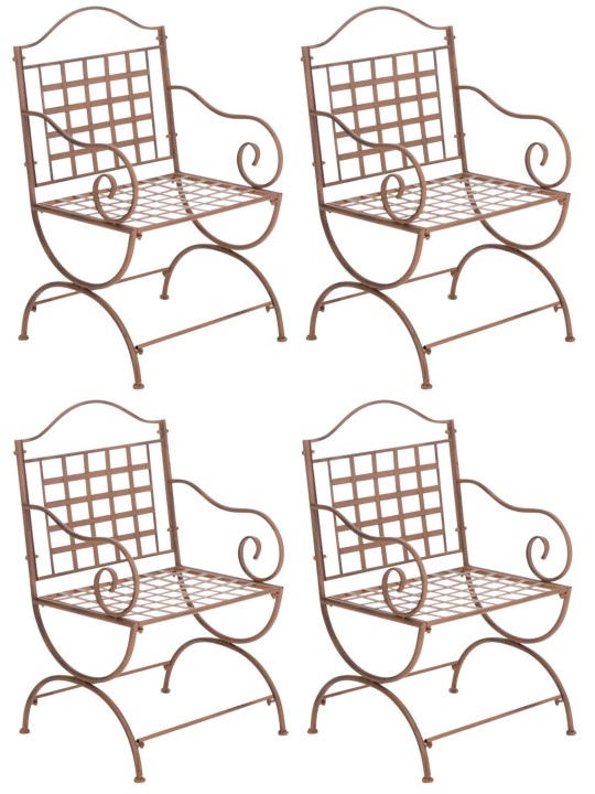 Conjunto de 4 cadeiras Lotta, castanho antigo