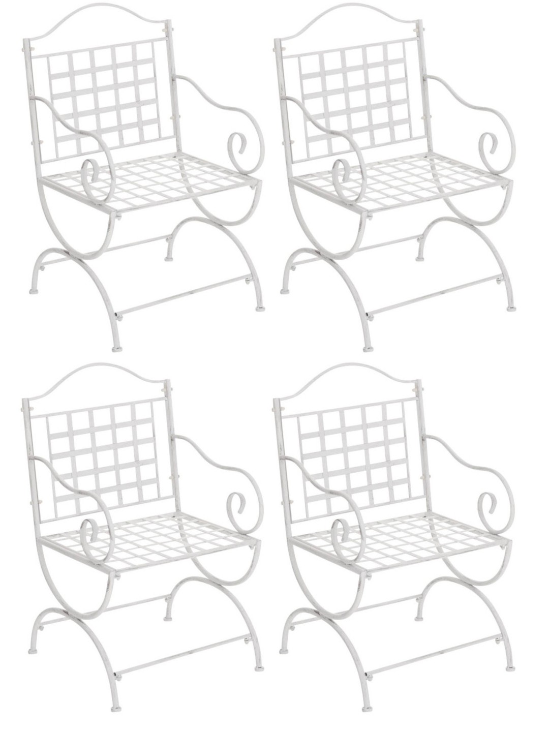 Conjunto de 4 cadeiras Lotta, branco antigo