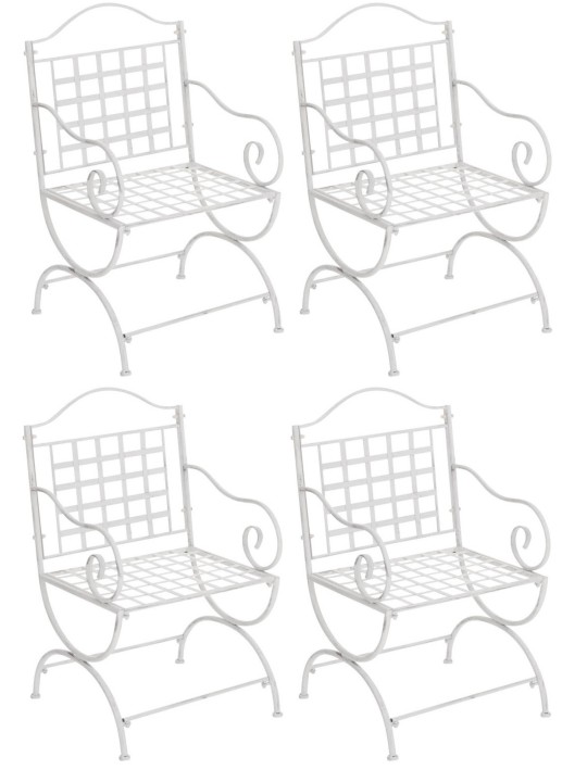 Conjunto de 4 cadeiras Lotta, branco antigo