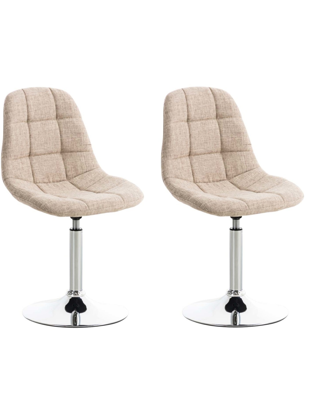 Conjunto de 2 cadeiras em tecido Emil, creme