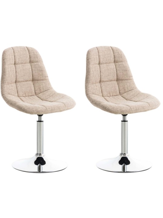 Conjunto de 2 cadeiras em tecido Emil, creme