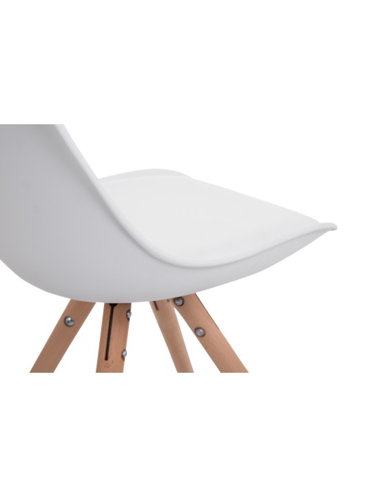 Conjunto de 4 cadeiras Toulouse em pele sintética redonda natural, branco