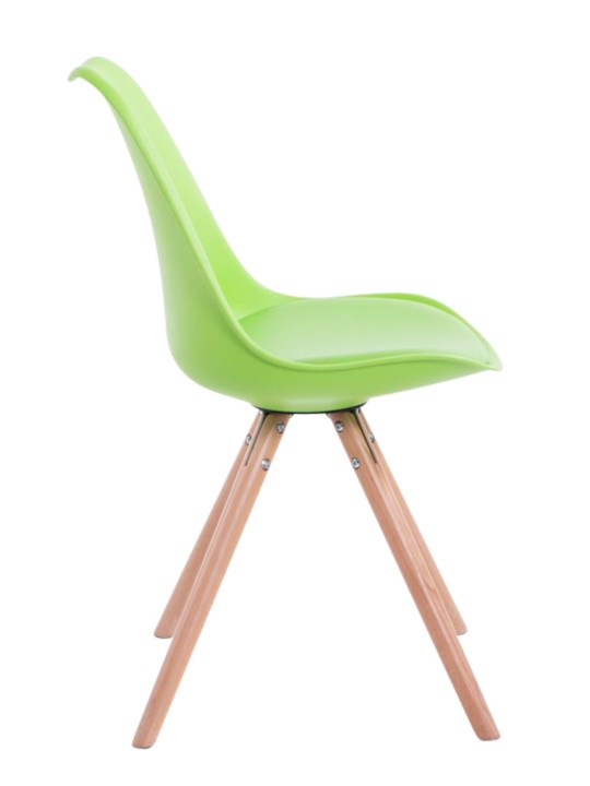 Conjunto de 4 cadeiras Toulouse em pele sintética redonda natural, verde