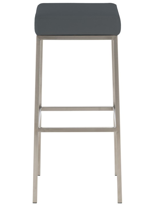 Conjunto de 2 bancos altos Montreal 85 em pele sintética em aço inoxidável, cinza