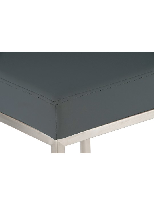 Conjunto de 2 bancos altos Montreal 85 em pele sintética em aço inoxidável, cinza