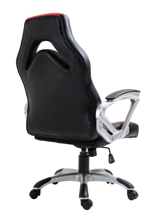 Cadeira de escritório de couro sintético Foxton, preto/vermelho