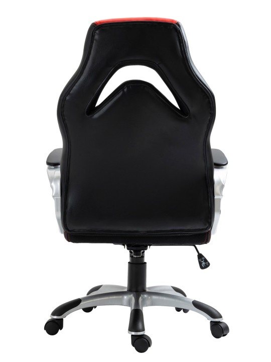 Cadeira de escritório de couro sintético Foxton, preto/vermelho