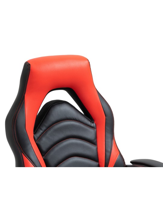 Cadeira de escritório de couro sintético Foxton, preto/vermelho