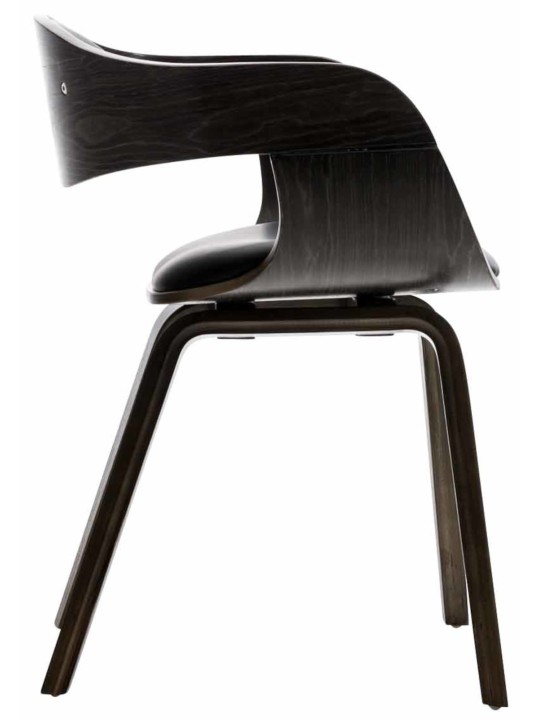 Conjunto de 2 cadeiras em couro sintético Kingston, preto/cinza