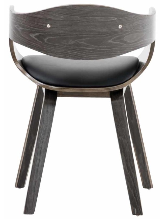 Conjunto de 2 cadeiras em couro sintético Kingston, preto/cinza