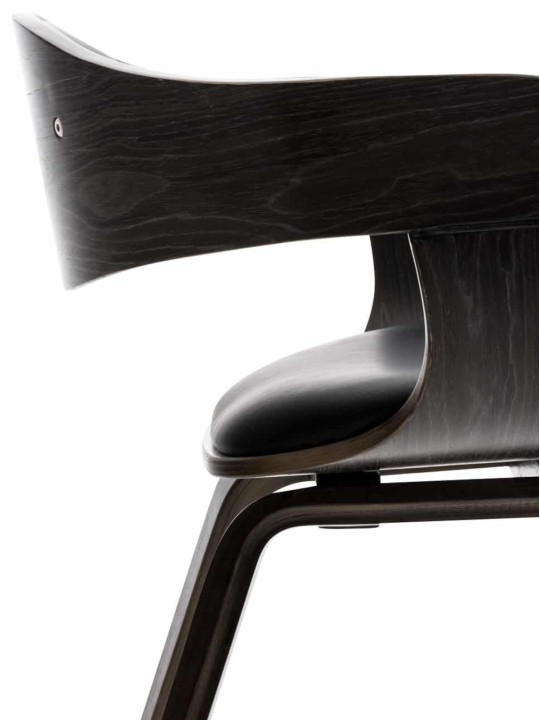 Conjunto de 2 cadeiras em couro sintético Kingston, preto/cinza