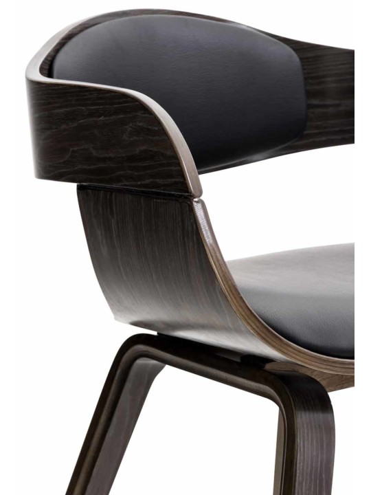 Conjunto de 2 cadeiras em couro sintético Kingston, preto/cinza