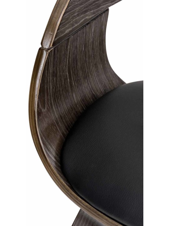 Conjunto de 2 cadeiras em couro sintético Kingston, preto/cinza