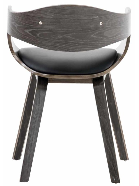 Conjunto de 2 cadeiras em couro sintético Kingston, preto/cinza