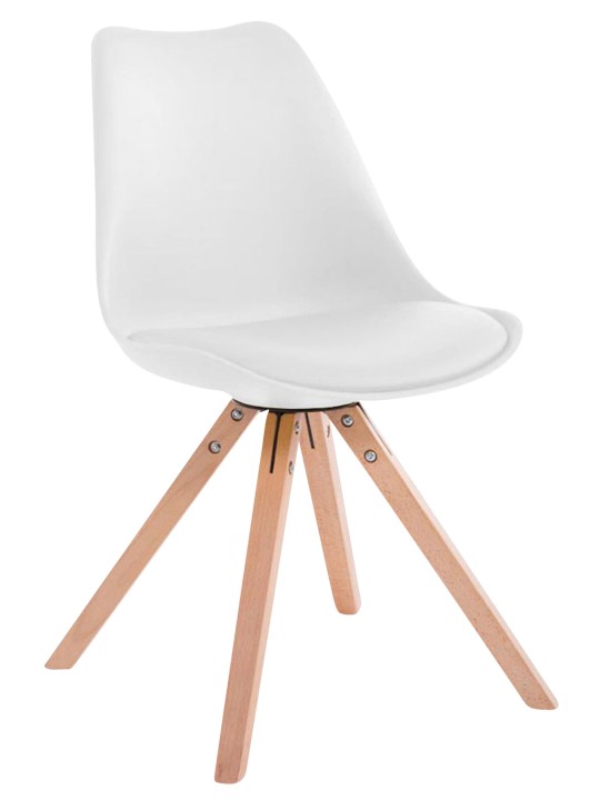 Conjunto de 4 cadeiras Toulouse couro sintético Natura Square, branco
