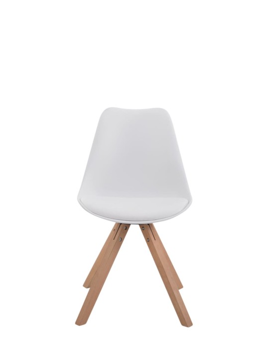 Conjunto de 4 cadeiras Toulouse couro sintético Natura Square, branco