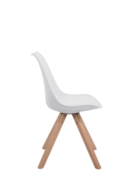 Conjunto de 4 cadeiras Toulouse couro sintético Natura Square, branco