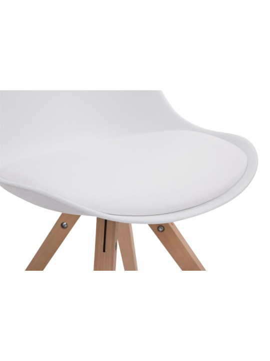 Conjunto de 4 cadeiras Toulouse couro sintético Natura Square, branco