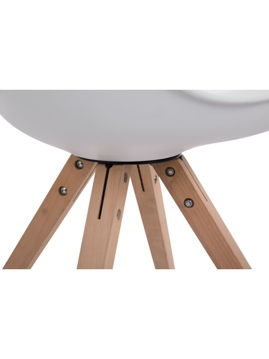 Conjunto de 4 cadeiras Toulouse couro sintético Natura Square, branco