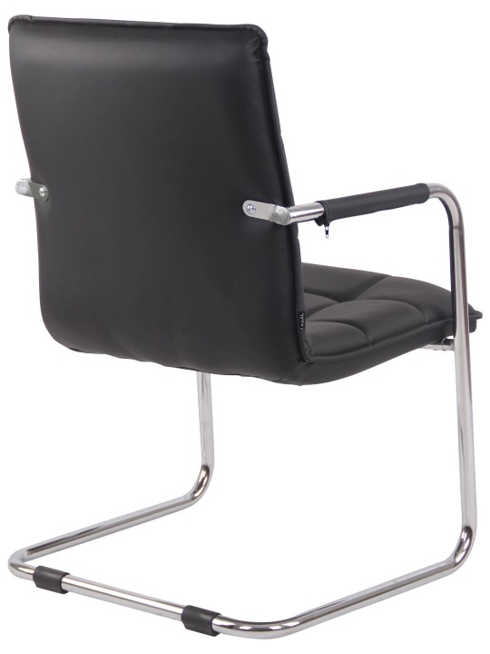 Conjunto de 2 cadeiras para visitantes Gandia couro sintético cromado, preto