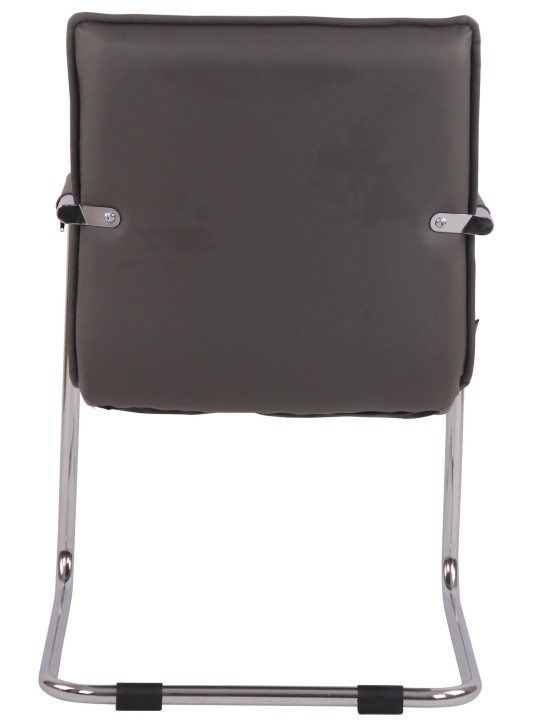 Conjunto de 2 cadeiras para visitantes Gandia couro sintético cromado, cinza