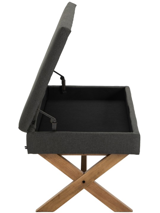 Banco Namaro tecido antigo-light, cinza escuro