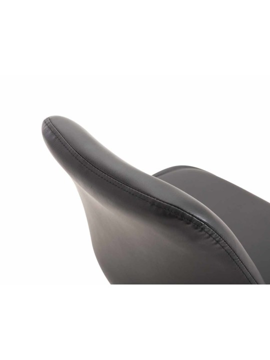 Conjunto de 4 cadeiras de jantar Maverick C em pele sintética, preto