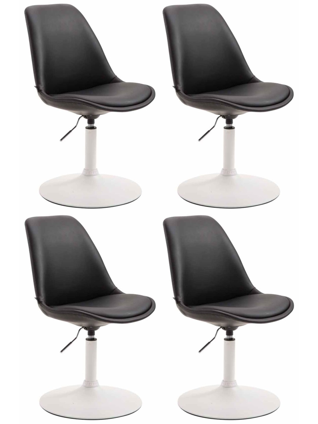 Conjunto de 4 cadeiras de jantar em couro sintético Maverick W, preto