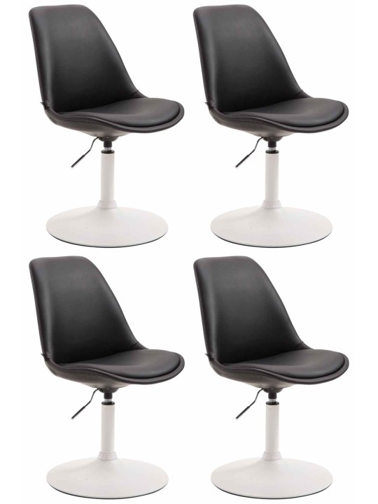 Conjunto de 4 cadeiras de jantar em couro sintético Maverick W, preto