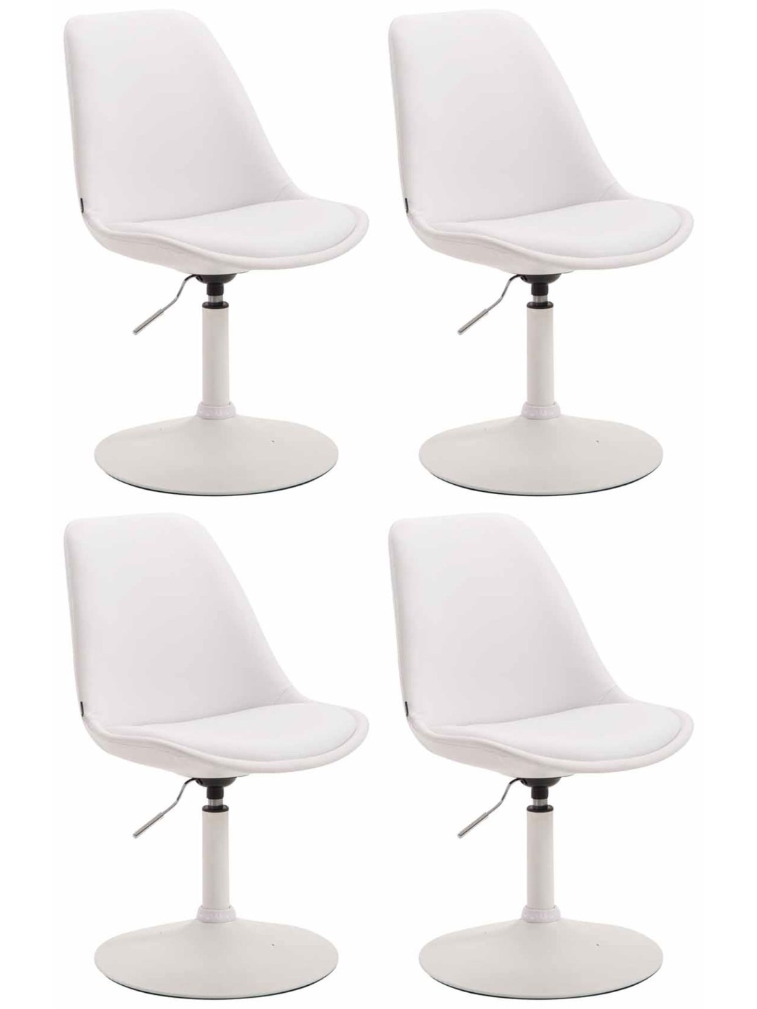 Conjunto de 4 cadeiras de jantar em couro sintético Maverick W, branco