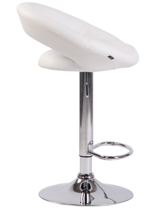 Conjunto de 2 bancos altos em couro sintético Olinda cromado, branco