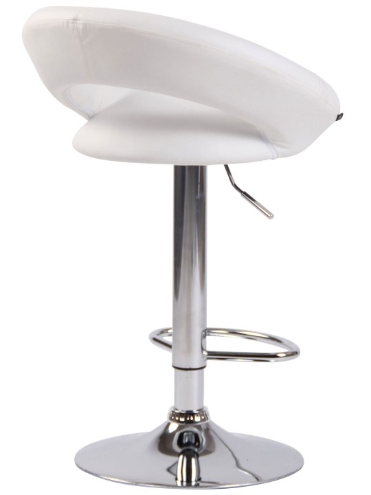 Conjunto de 2 bancos altos em couro sintético Olinda cromado, branco
