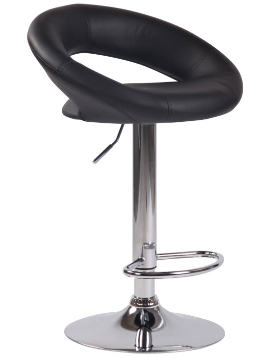 Conjunto de 2 bancos altos em couro sintético Olinda cromado, preto Conjunto de 2 bancos altos em couro sintético Olinda cromado, preto