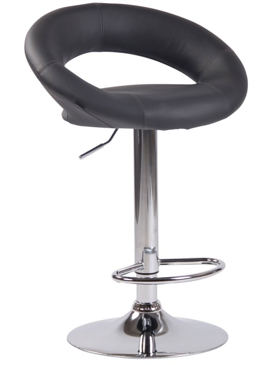 Conjunto de 2 bancos altos em couro sintético Olinda cromado, cinza Conjunto de 2 bancos altos em couro sintético Olinda cromado, cinza