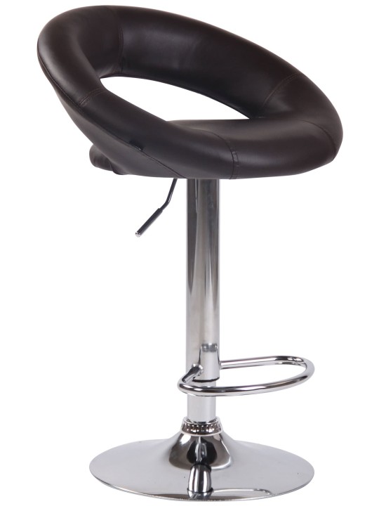 Conjunto de 2 bancos altos em couro sintético Olinda cromado, castanho