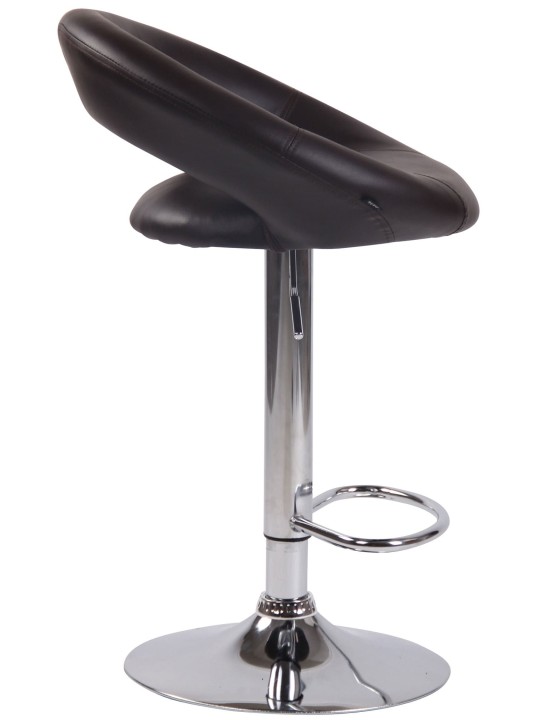 Conjunto de 2 bancos altos em couro sintético Olinda cromado, castanho