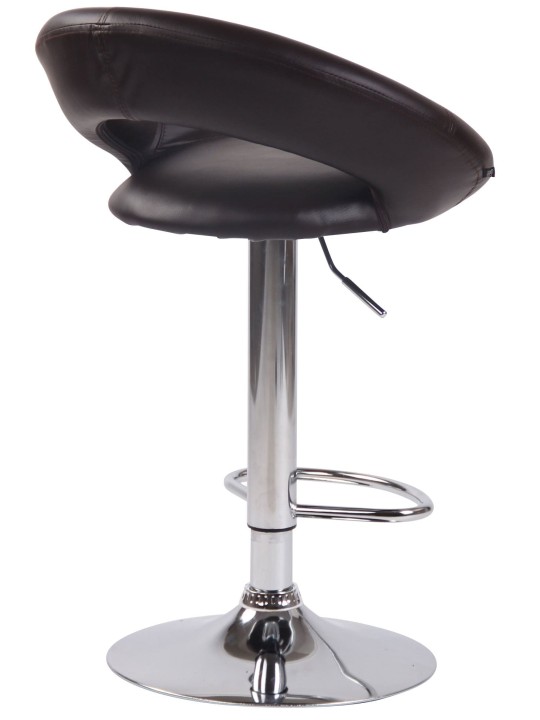 Conjunto de 2 bancos altos em couro sintético Olinda cromado, castanho