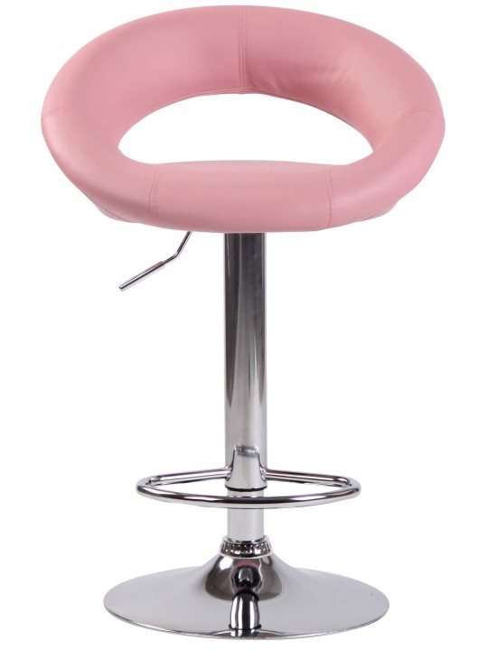 Conjunto de 2 bancos altos em couro sintético Olinda cromado, rosa